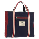 GUCCI Sherry Line Tote Bag Nylon Navy Silver 189664 Auth BA13772V-1