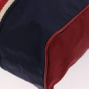 GUCCI Sherry Line Tote Bag Nylon Navy Silver 189664 Auth BA13772V-14