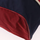 GUCCI Sherry Line Tote Bag Nylon Navy Silver 189664 Auth BA13772V-15