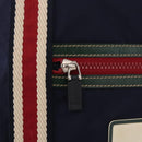 GUCCI Sherry Line Tote Bag Nylon Navy Silver 189664 Auth BA13772V-17