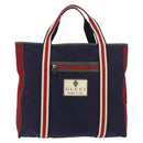 GUCCI Sherry Line Tote Bag Nylon Navy Silver 189664 Auth BA13772V-13