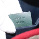 GUCCI Sherry Line Tote Bag Nylon Navy Silver 189664 Auth BA13772V-12