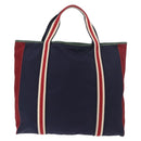 GUCCI Sherry Line Tote Bag Nylon Navy Silver 189664 Auth BA13772V-2