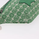 GUCCI Children's Sherry Line Waist Bag Canvas Green Silver 502095 Auth BA13773V-15