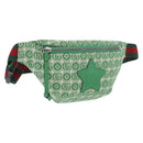 GUCCI Children's Sherry Line Waist Bag Canvas Green Silver 502095 Auth BA13773V-1