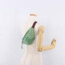GUCCI Children's Sherry Line Waist Bag Canvas Green Silver 502095 Auth BA13773V-23