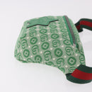 GUCCI Children's Sherry Line Waist Bag Canvas Green Silver 502095 Auth BA13773V-3