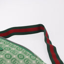 GUCCI Children's Sherry Line Waist Bag Canvas Green Silver 502095 Auth BA13773V-14
