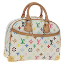 LOUIS VUITTON Monogram Multicolor Trouville Hand Bag White M92663 Auth BA13774V-1