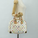 LOUIS VUITTON Monogram Multicolor Trouville Hand Bag White M92663 Auth BA13774V-24