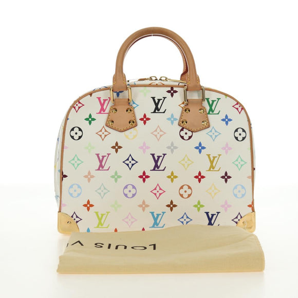 LOUIS VUITTON Monogram Multicolor Trouville Hand Bag White M92663 Auth BA13774V