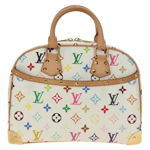LOUIS VUITTON Monogram Multicolor Trouville Hand Bag White M92663 Auth BA13774V