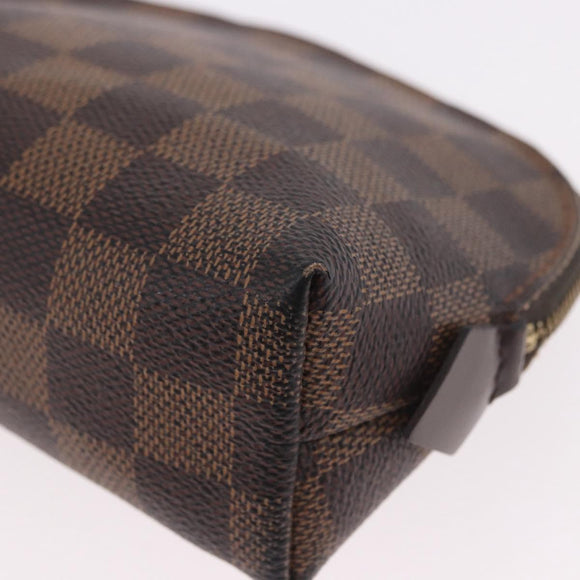 LOUIS VUITTON Damier Ebene Pochette Cosmetic PM Pouch N47516 LV Auth BA13777