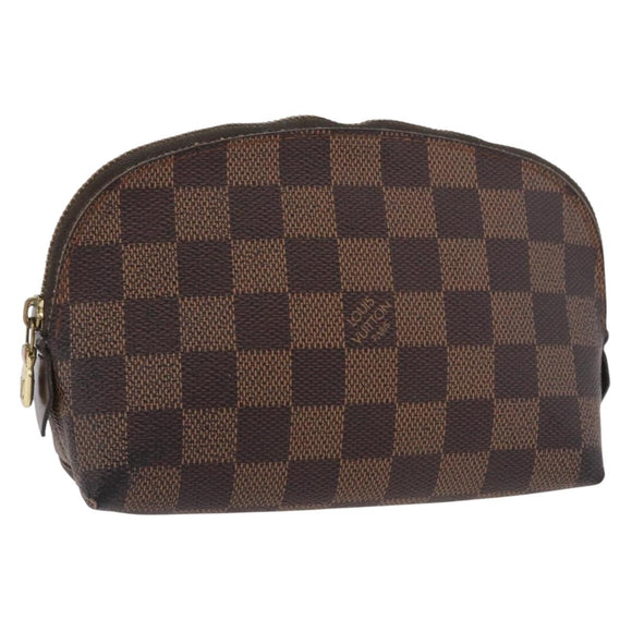 LOUIS VUITTON Damier Ebene Pochette Cosmetic PM Pouch N47516 LV Auth BA13777