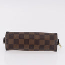 LOUIS VUITTON Damier Ebene Pochette Cosmetic PM Pouch N47516 LV Auth BA13777-6