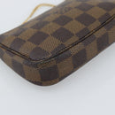 LOUIS VUITTON Damier Ebene Mini Pochette Accessoires Pouch N58009 Auth BA13778A-14