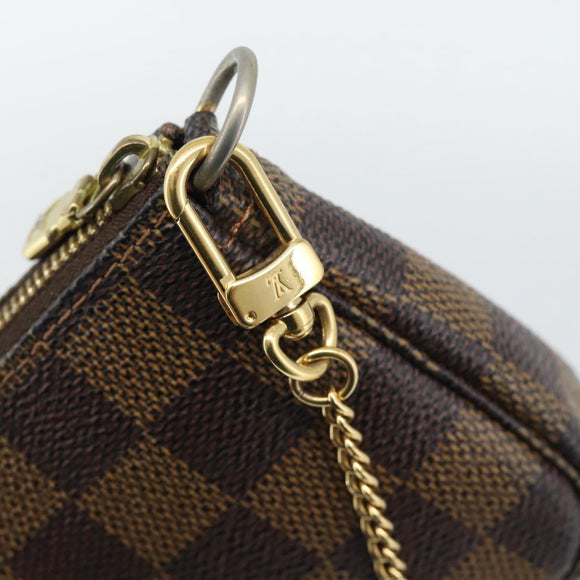LOUIS VUITTON Damier Ebene Mini Pochette Accessoires Pouch N58009 Auth BA13778A