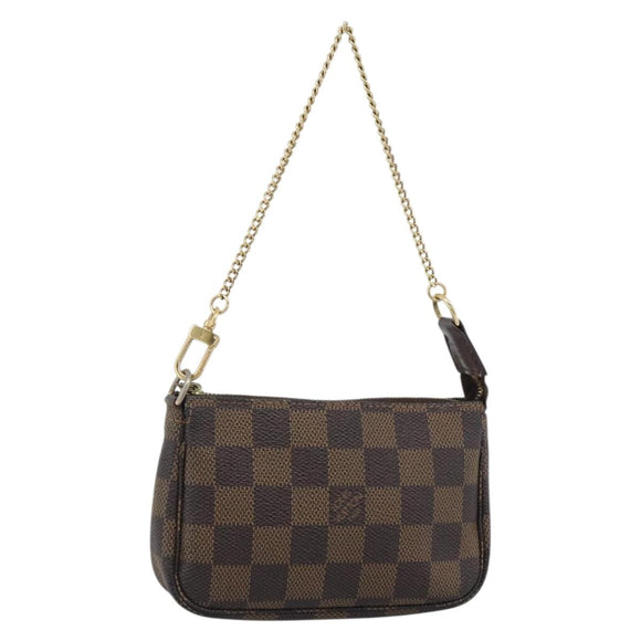 LOUIS VUITTON Damier Ebene Mini Pochette Accessoires Pouch N58009 Auth BA13778A