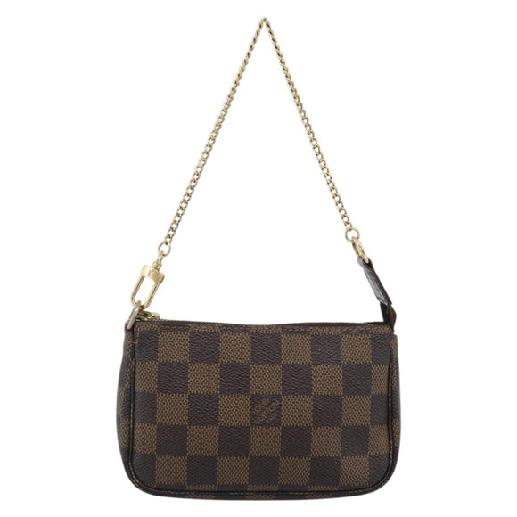 LOUIS VUITTON Damier Ebene Mini Pochette Accessoires Pouch N58009 Auth BA13778A