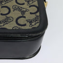 CELINE C Sulky Shoulder Bag Canvas Navy Gold Auth BA1378-17