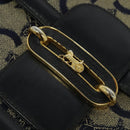 CELINE C Sulky Shoulder Bag Canvas Navy Gold Auth BA1378-18