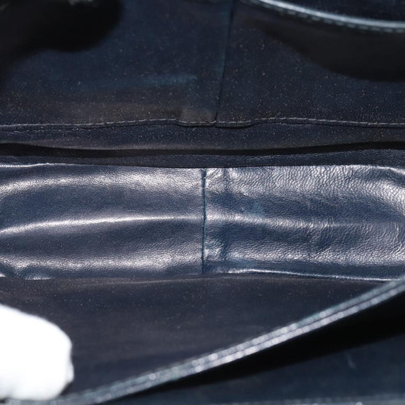 CELINE C Sulky Shoulder Bag Canvas Navy Gold Auth BA1378