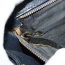 CELINE C Sulky Shoulder Bag Canvas Navy Gold Auth BA1378-12