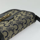 CELINE C Sulky Shoulder Bag Canvas Navy Gold Auth BA1378-6