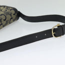 CELINE C Sulky Shoulder Bag Canvas Navy Gold Auth BA1378-7