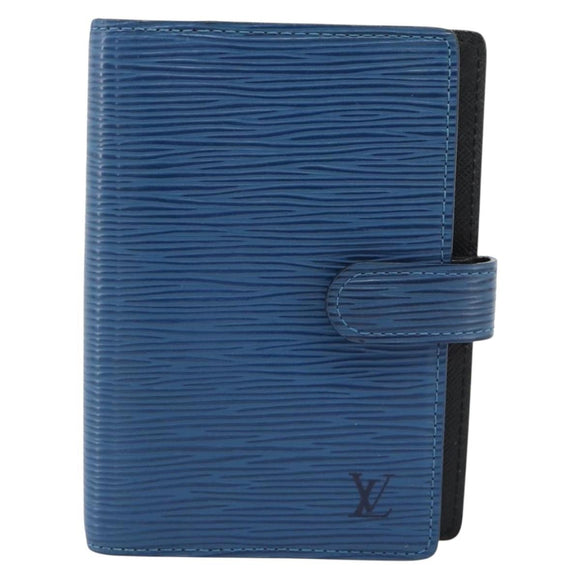 LOUIS VUITTON Epi Agenda PM Day Planner Cover Blue R20055 LV Auth BA13780