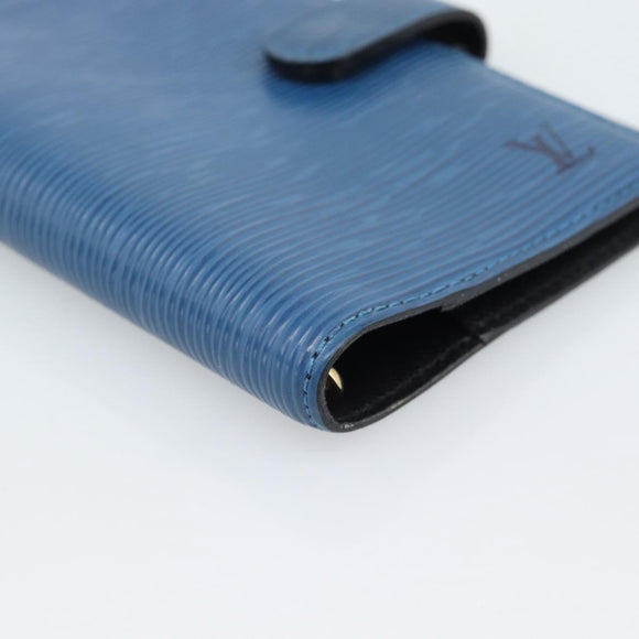 LOUIS VUITTON Epi Agenda PM Day Planner Cover Blue R20055 LV Auth BA13780