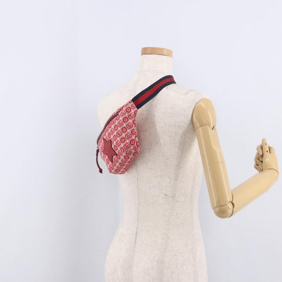 GUCCI Children's Sherry Line Waist bag Canvas Navy Red 502095 Auth BA13781V