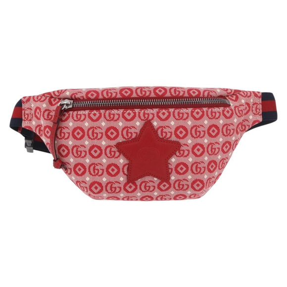 GUCCI Children's Sherry Line Waist bag Canvas Navy Red 502095 Auth BA13781V