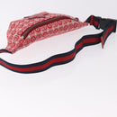 GUCCI Children's Sherry Line Waist bag Canvas Navy Red 502095 Auth BA13781V-7