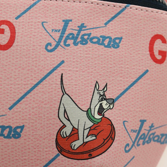 GUCCI GG Supreme Jetsons Collaboration Bag PVC Pink Silver 502095 Auth BA13782V