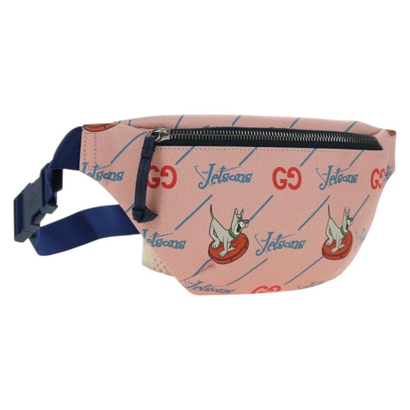 GUCCI GG Supreme Jetsons Collaboration Bag PVC Pink Silver 502095 Auth BA13782V