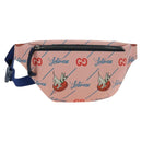 GUCCI GG Supreme Jetsons Collaboration Bag PVC Pink Silver 502095 Auth BA13782V-13