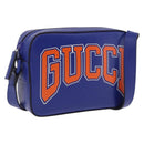 GUCCI NY Dragons Shoulder Bag Leather Blue Orange 773190 Auth BA13783M-1
