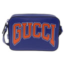 GUCCI NY Dragons Shoulder Bag Leather Blue Orange 773190 Auth BA13783M-13