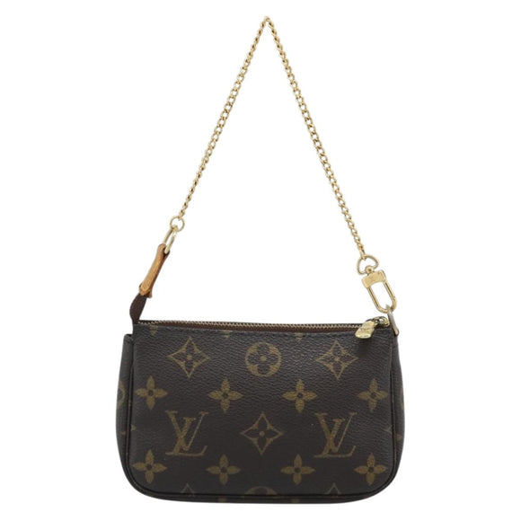 LOUIS VUITTON Monogram Mini Pochette Accessoires Pouch N41667 LV Auth BA13784A