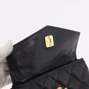 CHANEL Matelasse Waist Bag Lamb Skin Black Gold CC Auth BA13785A-18