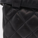 CHANEL Matelasse Waist Bag Lamb Skin Black Gold CC Auth BA13785A-4