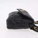 CHANEL Matelasse Waist Bag Lamb Skin Black Gold CC Auth BA13785A-5