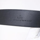 GUCCI GG Supreme Interlocking G Belt PVC 53.1"" Black 703147 Auth BA13786V-10