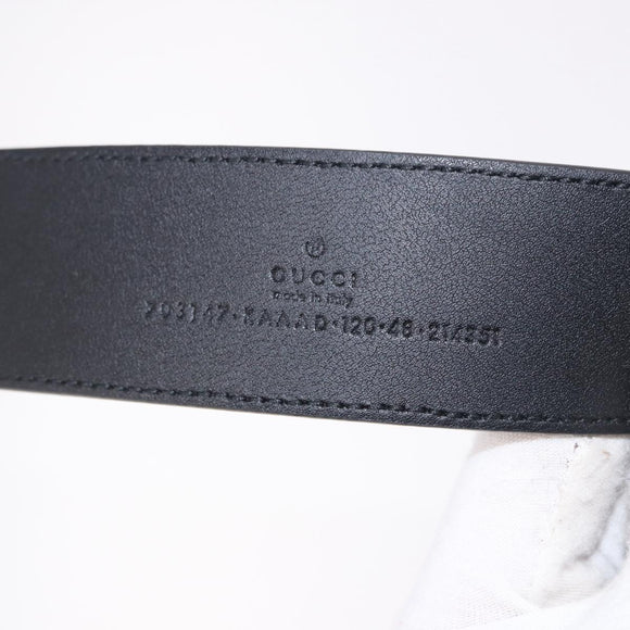 GUCCI GG Supreme Interlocking G Belt PVC 53.1"" Black 703147 Auth BA13786V