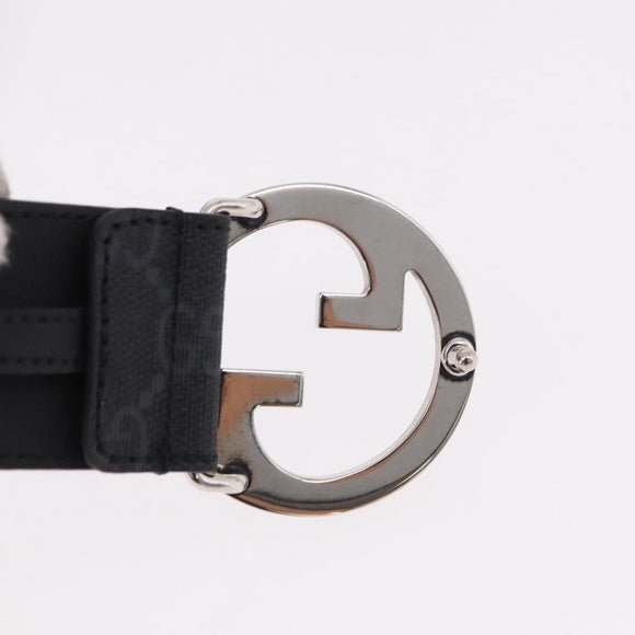 GUCCI GG Supreme Interlocking G Belt PVC 53.1"" Black 703147 Auth BA13786V