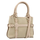 Salvatore Ferragamo Hand Bag Suede 2way Beige Gold Auth BA13787A-1
