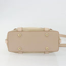 Salvatore Ferragamo Hand Bag Suede 2way Beige Gold Auth BA13787A-5