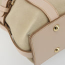 Salvatore Ferragamo Hand Bag Suede 2way Beige Gold Auth BA13787A-16