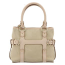 Salvatore Ferragamo Hand Bag Suede 2way Beige Gold Auth BA13787A-13